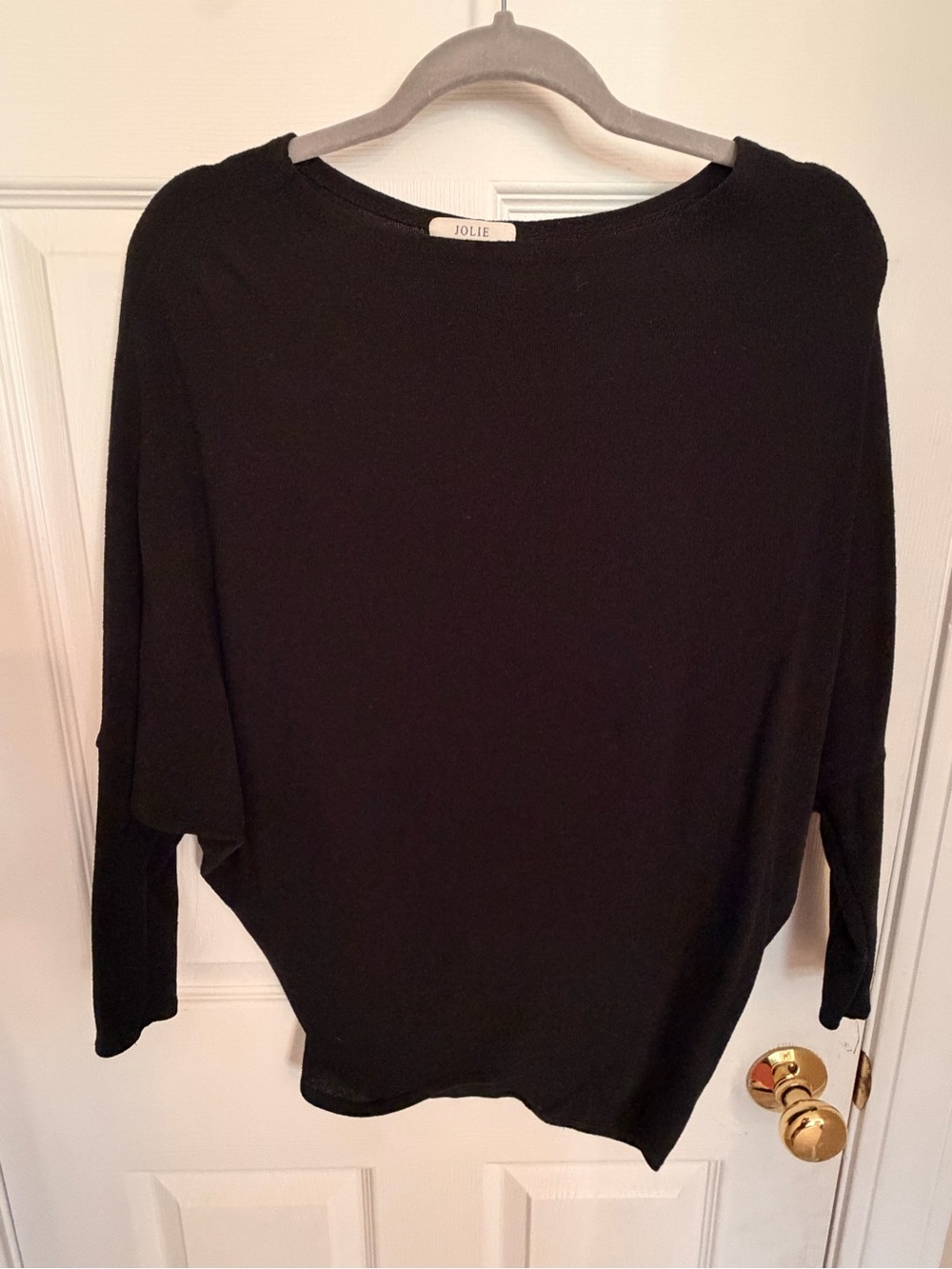 Jolie Black Women's Boat Neck Dolman Sweatshirt